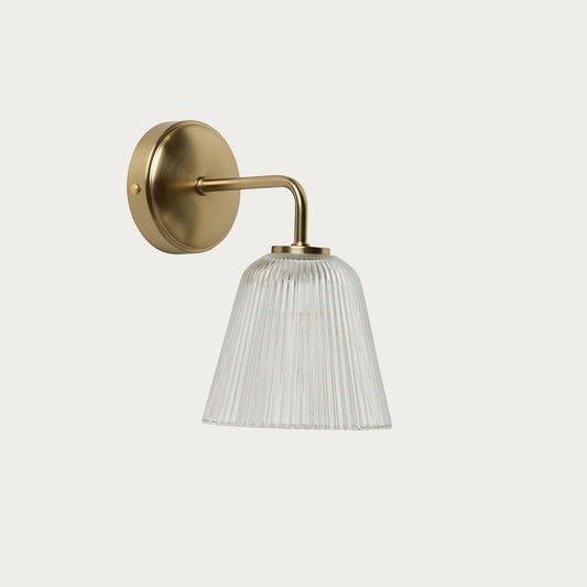 Dagara Wall Light IP44 in Brass and Fluted Glass