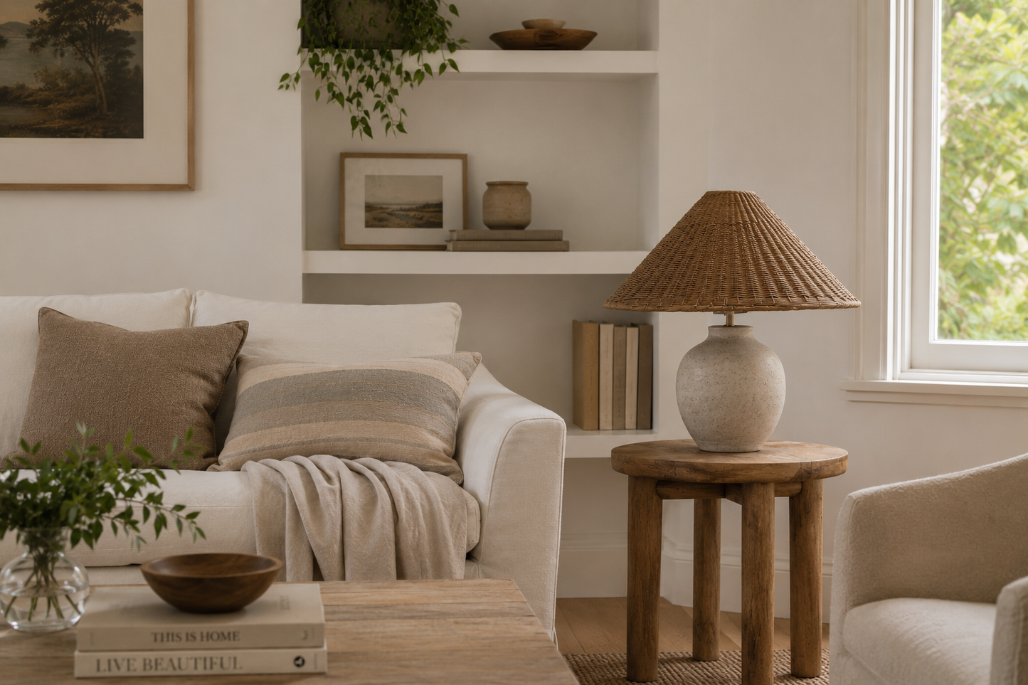 55cm cone lampshade in rattan