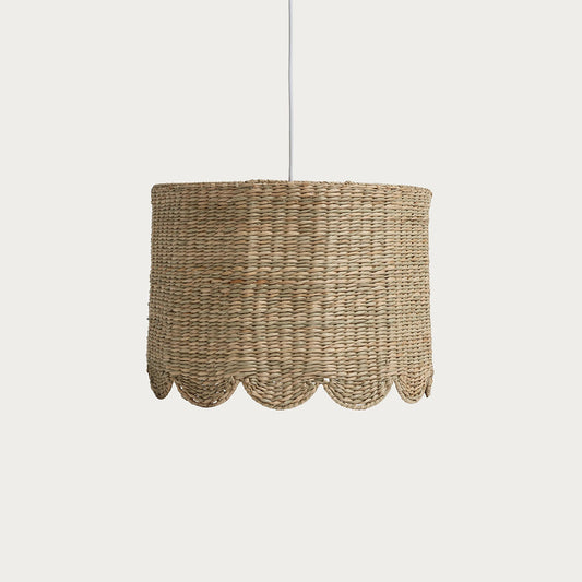 35cm scalloped drum pendant in seagrass