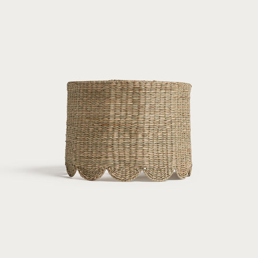35cm scalloped drum lampshade in seagrass