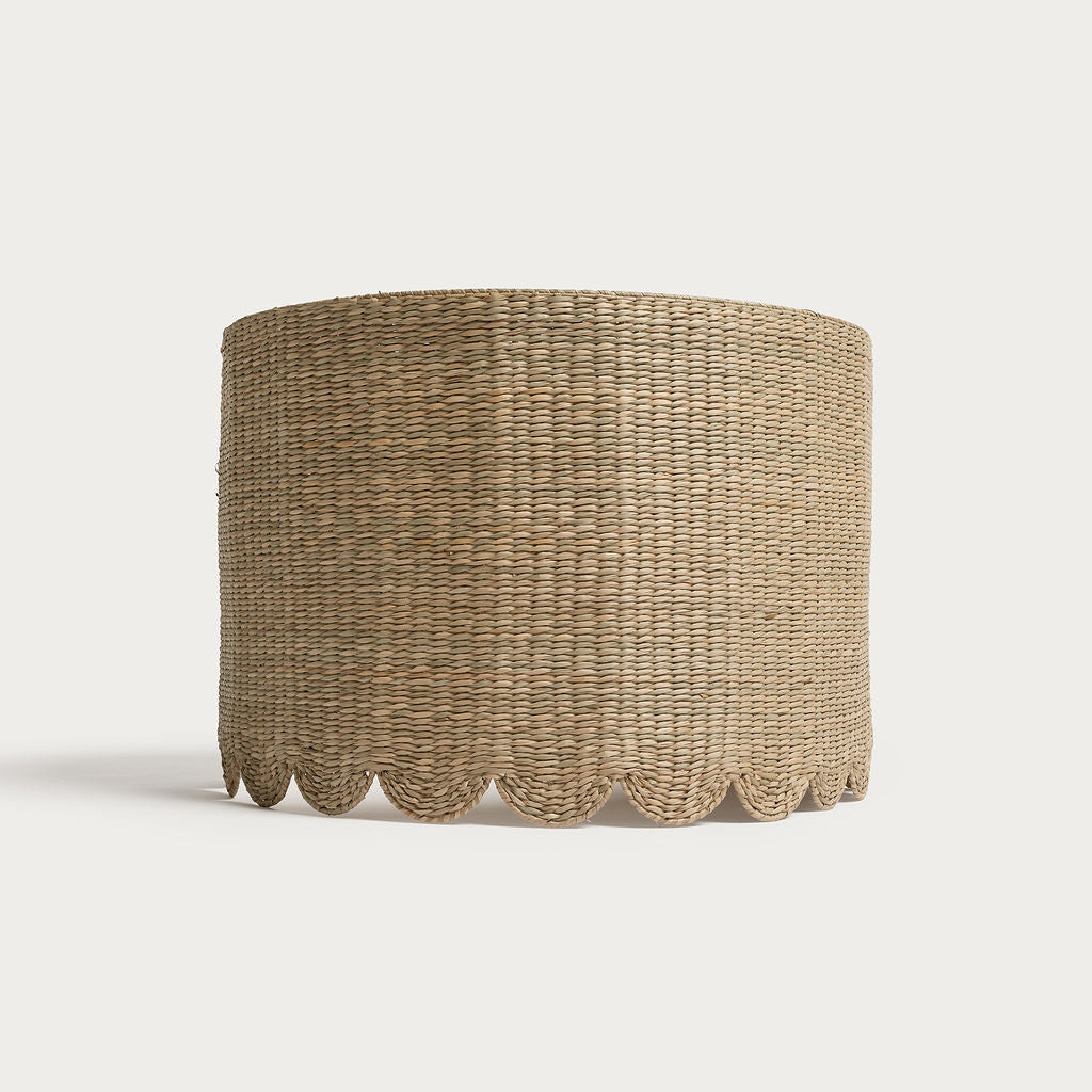 45cm scalloped drum lampshade in seagrass