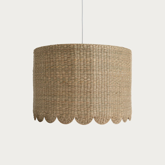 45cm scalloped drum pendant in seagrass