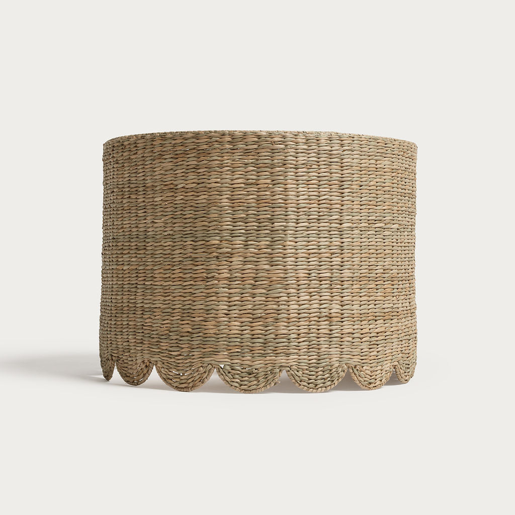 55cm scalloped drum lampshade in seagrass
