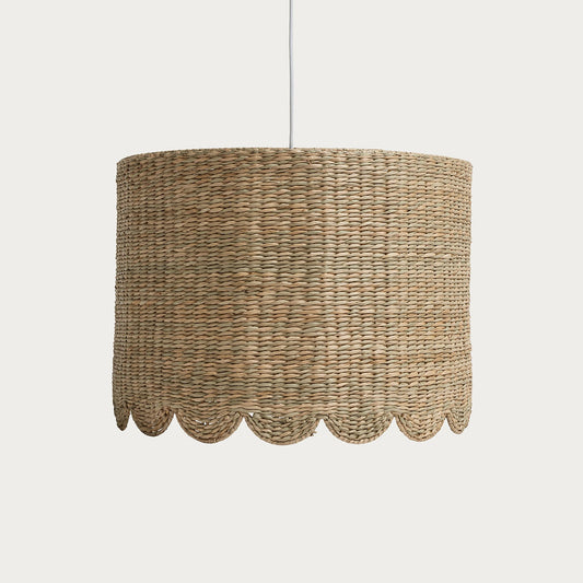 55cm scalloped drum pendant in seagrass