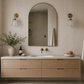 Dagara Wall Light IP44 in Brass and Fluted Glass