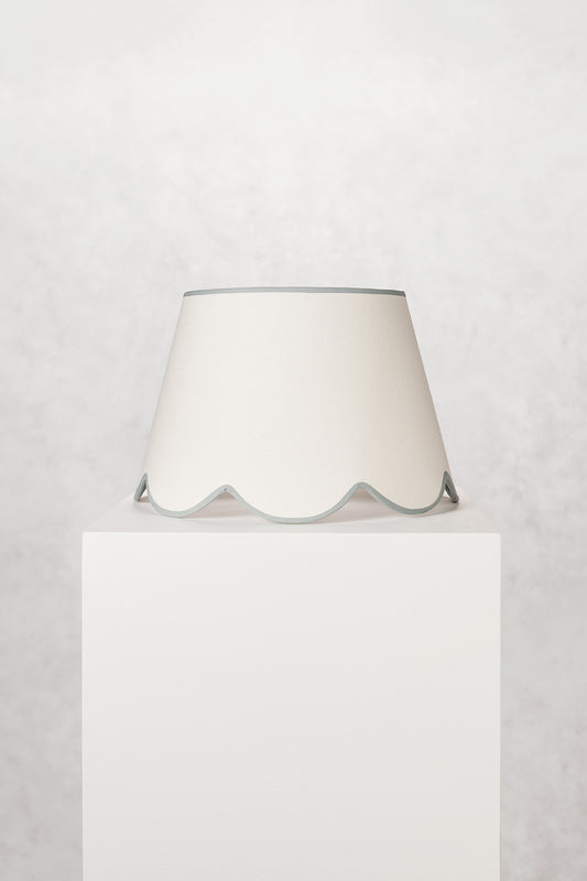 45cm scallop straight empire lampshade in cotton - Grey