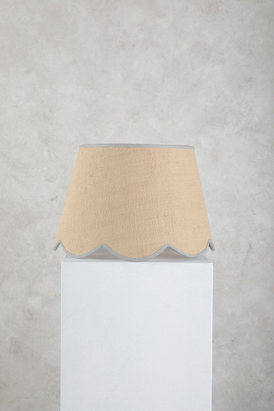 45cm scalloped straight empire lampshade in jute - Grey